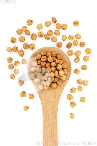 Image of Healthy Spicy Chickpeas in a Spoon