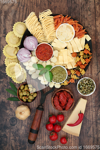 Image of Healthy Mediterranean and Italian Food Ingredients 