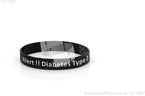 Image of Diabetes Type 2 Alert Wristband in Black