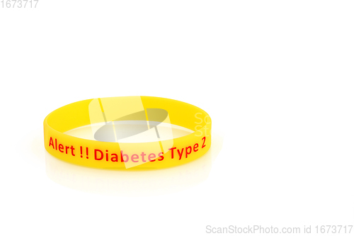 Image of Diabetes Type 2 Alert Wristband in Yellow