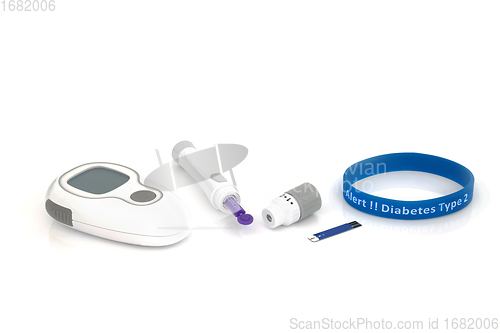 Image of Diabetes Testing Equipment and Alert Wristband 