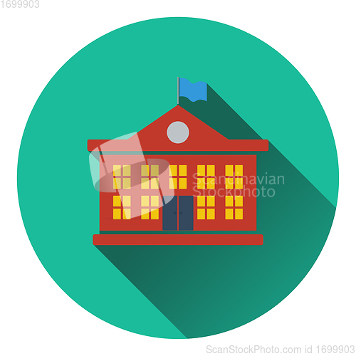 Image of Flat design icon of School building in ui colors