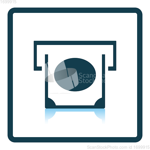 Image of Banknote sliding from atm slot icon