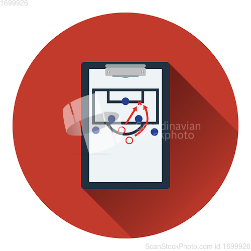 Image of Icon of football coach tablet with game plan