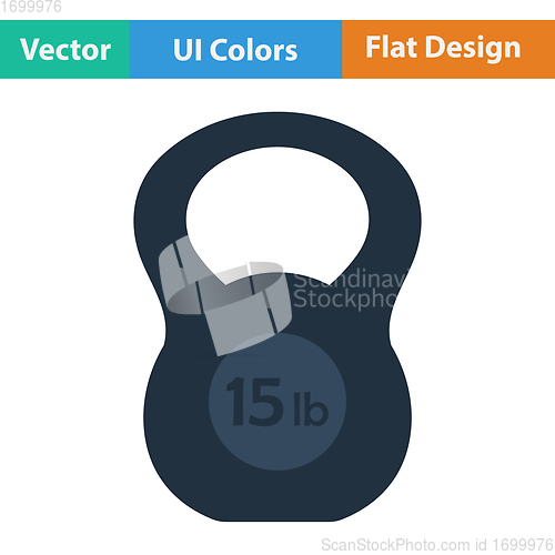Image of Flat design icon of Kettlebell 