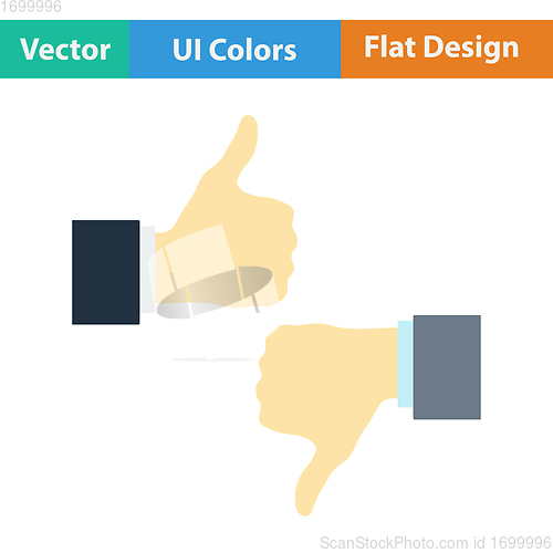 Image of Flat design icon of Like and dislike