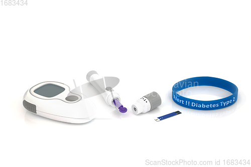 Image of Diabetes Testing Equipment and Alert Wristband 
