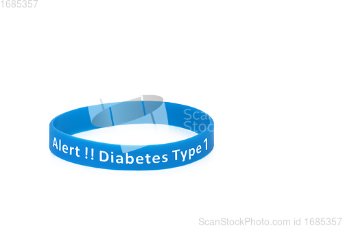 Image of Diabetes Type 1 Alert Wristband in Blue