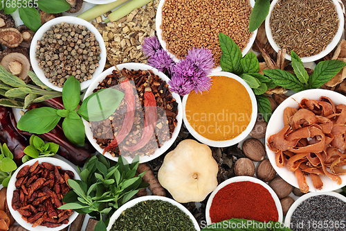 Image of Herb and Spice Colourful Abstract Background 
