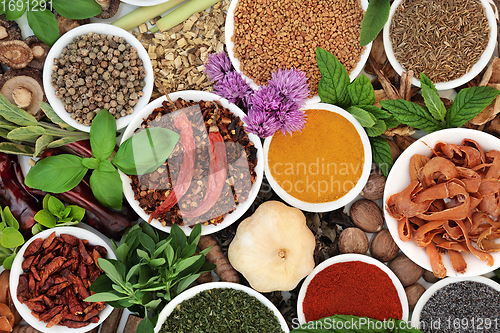 Image of Herb and Spice Colourful Abstract Background 