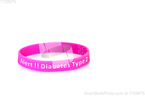 Image of Diabetes Type 2 Alert Wristband in Purple