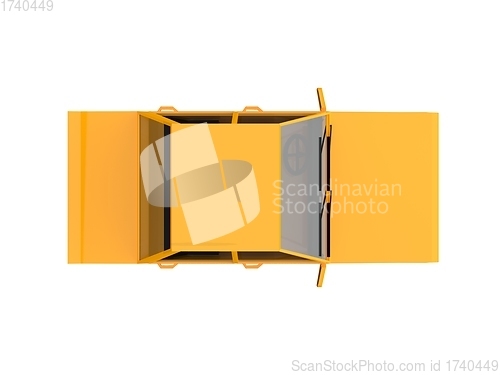 Image of Low Poly Yellow Car Sedan Taxi Isolated on White Background