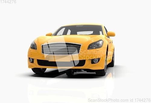 Image of Generic and Brandless Car Isolated on White 3d Illustration