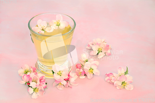Image of Natural Remedy for Skincare with Apple Blossom Flowers