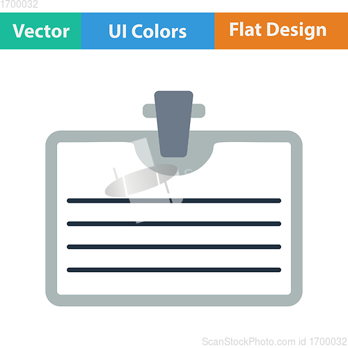 Image of Flat design icon of Badge with clip