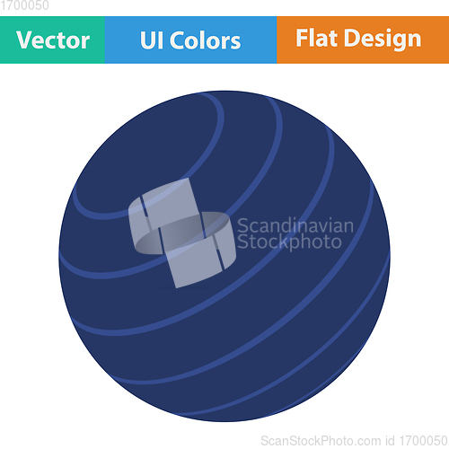 Image of Flat design icon of Fitness rubber ball