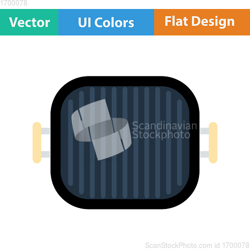 Image of Flat design icon of Grill pan