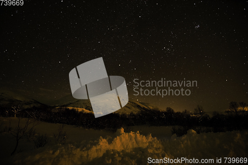 Image of Starry Sky in Winter in Norway