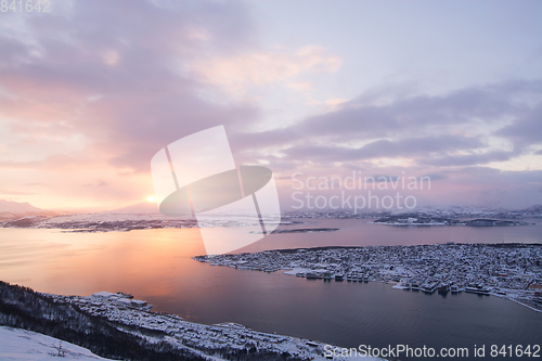 Image of Sunset over Tromso, Norway