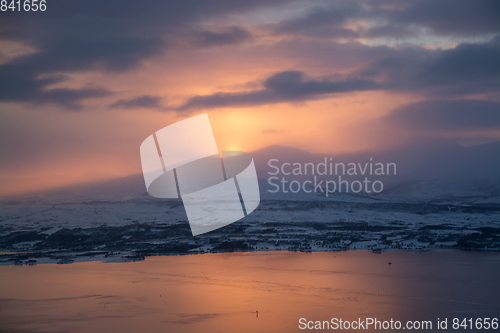 Image of Sunset over Tromso, Norway