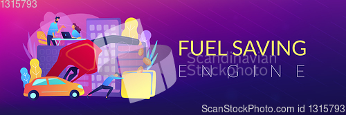 Image of Fuel saving and gas mileage banner template.