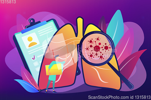 Image of Lung cancer concept vector illustration.