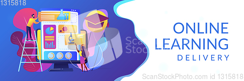 Image of Learning management system concept banner header.