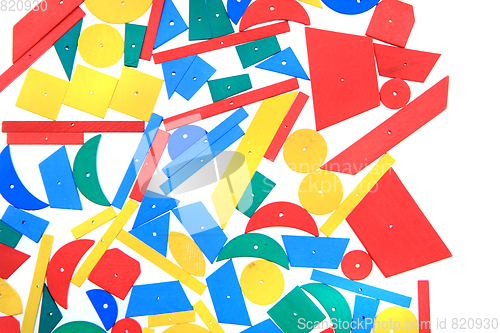 Image of color wooden toy shapes