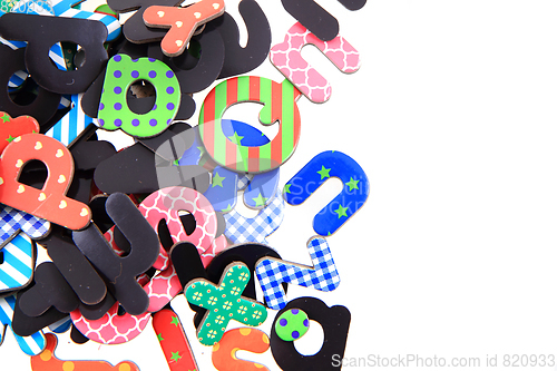 Image of color plastic alphabet