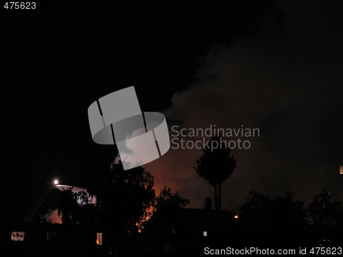 Image of large fire in the night