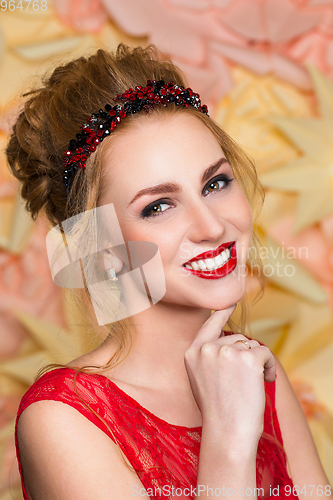 Image of beautiful girl in wedding gown