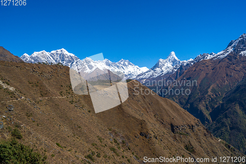 Image of Everest, Lhotse and Ama Dablam summits