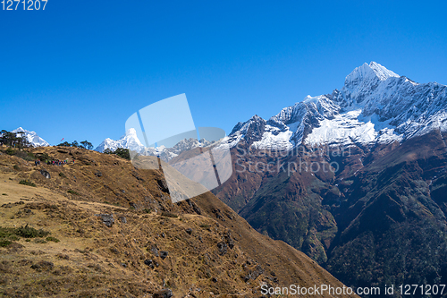 Image of Everest, Lhotse and Ama Dablam summits