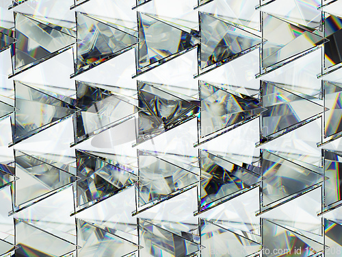 Image of Triangles with diamond structure extreme closeup and kaleidoscop