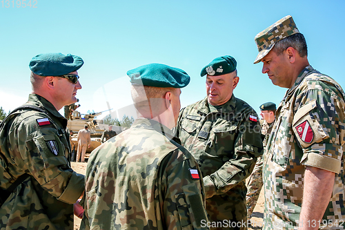 Image of Soldiers in military training Saber Strike in Latvia.