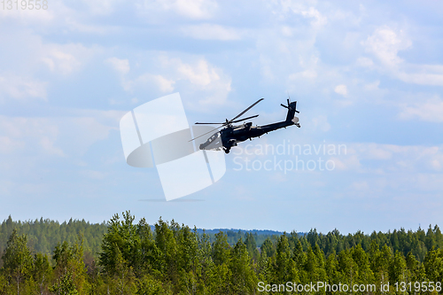 Image of Fighting helicopter in military training Saber Strike in Latvia.