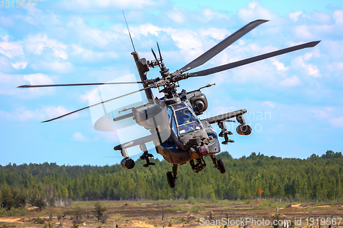 Image of Fighting helicopter in military training Saber Strike in Latvia.