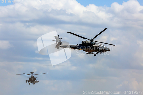 Image of Fighting helicopter in military training Saber Strike in Latvia.