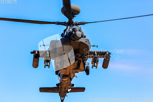 Image of Fighting helicopter in military training Saber Strike in Latvia.