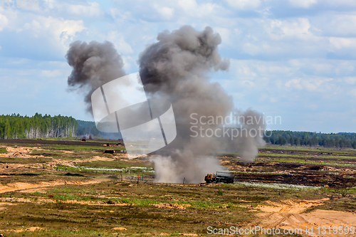 Image of Saber Strike military training in the landfill in Latvia.