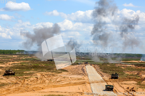 Image of Saber Strike military training in the landfill in Latvia.