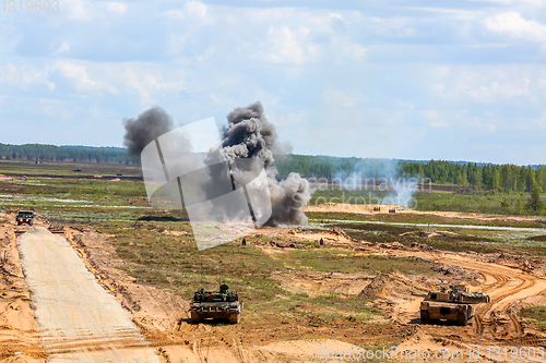 Image of Saber Strike military training in the landfill in Latvia.