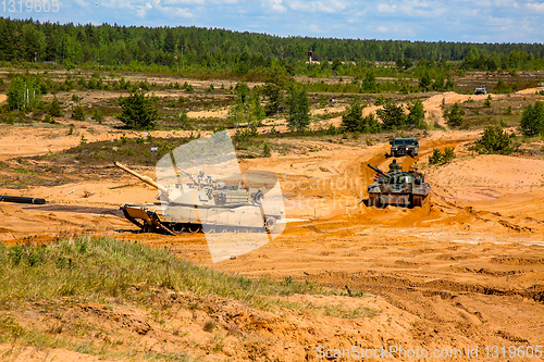 Image of Saber Strike military training in the landfill in Latvia.