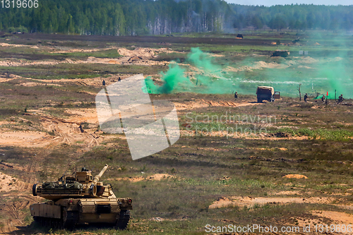 Image of Saber Strike military training in the landfill in Latvia.
