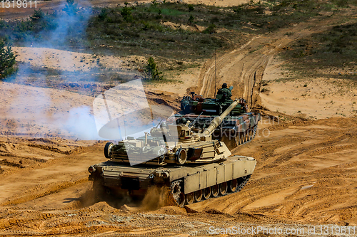 Image of Tanks in military training Saber Strike in Latvia.