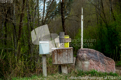 Image of Rural mailbox at the big stone. 