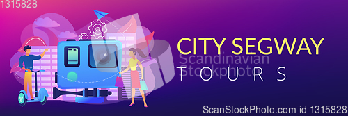 Image of City segway tour concept banner header.