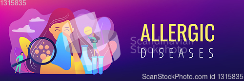 Image of Allergic diseases concept banner header.