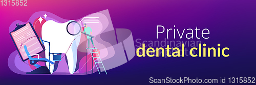Image of Private dentistry concept banner header.