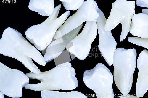 Image of White teeth on black background